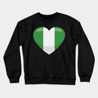 Nigeria Flag Heart Crewneck Sweatshirt